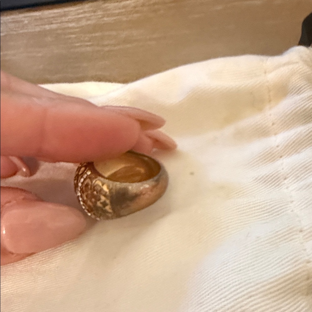 Coach Gold-Tone Patterned Ring - image 5